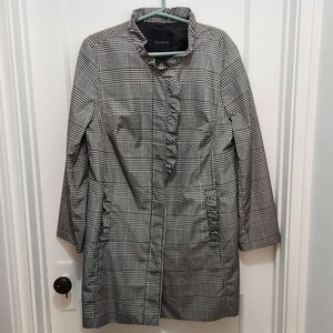 Talbots Classic Houndstooth Trench Coat Size 16